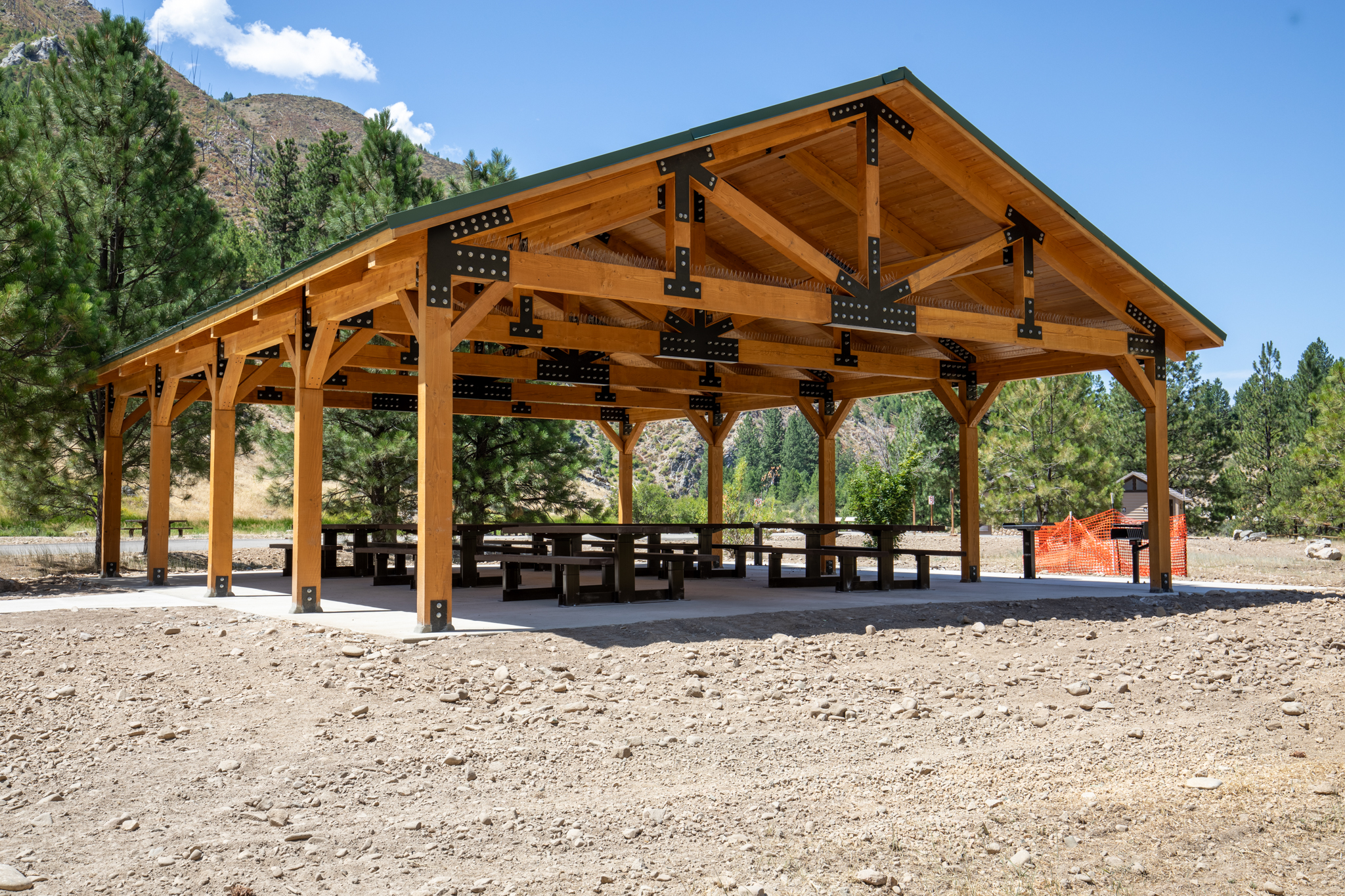 a pavilion at Kirkham Hot Springs