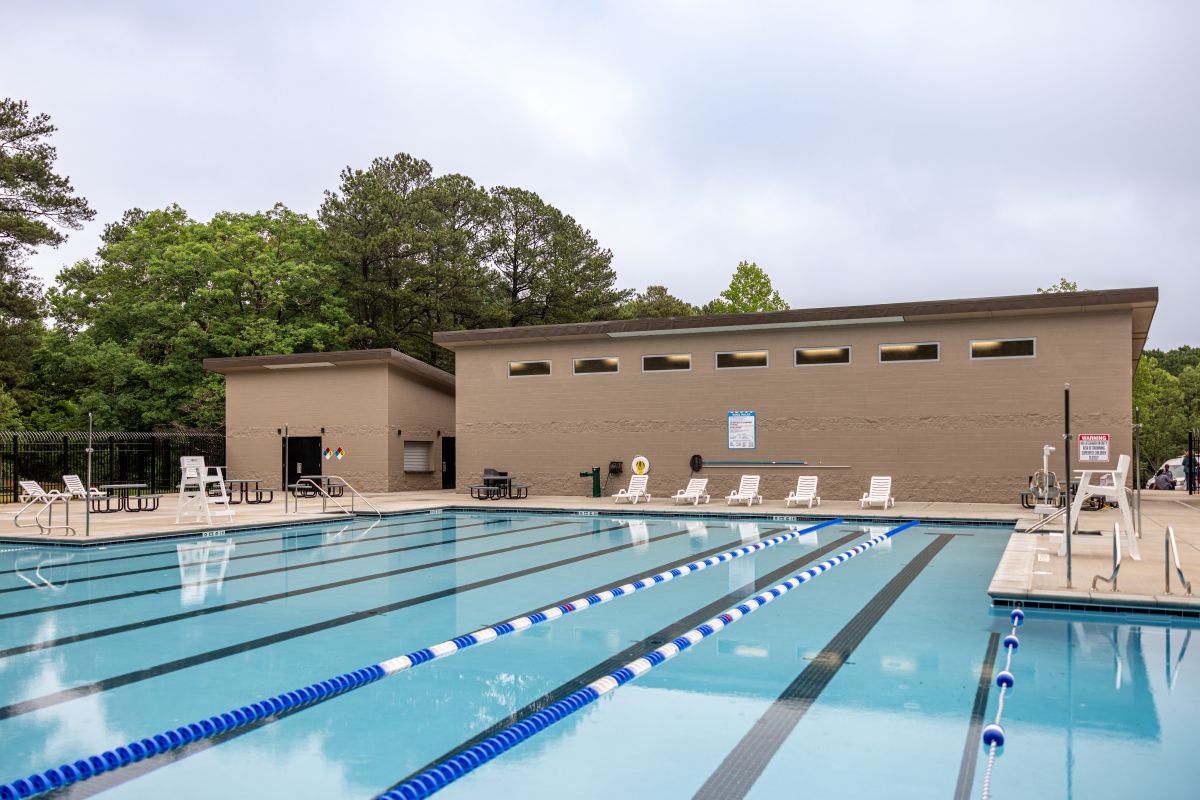Completed pool buildings at NH Scott