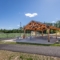 Large Dimensional Lumber Pavilion for Park Setting with Picnic Tables