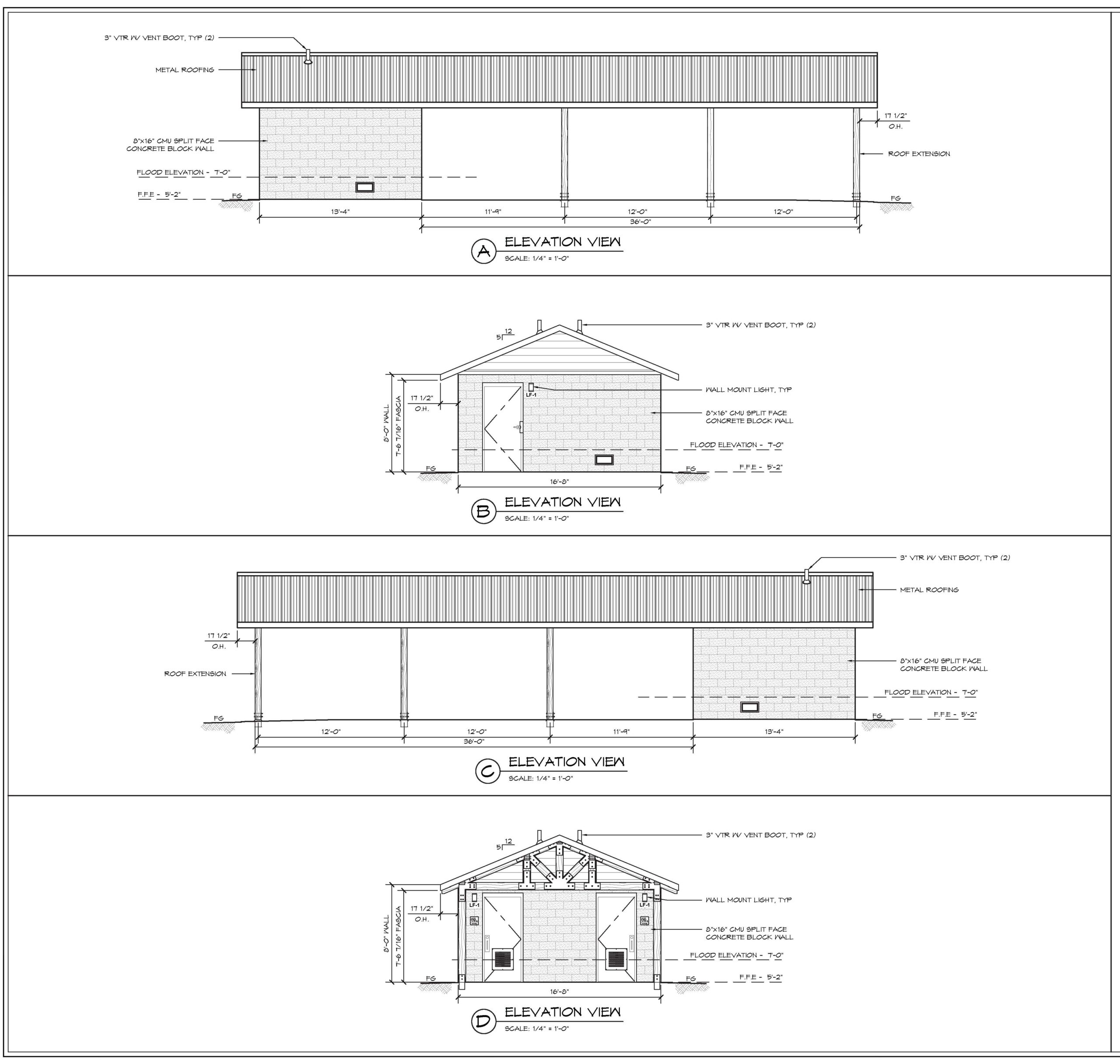 Plan View of restroom pavilion building