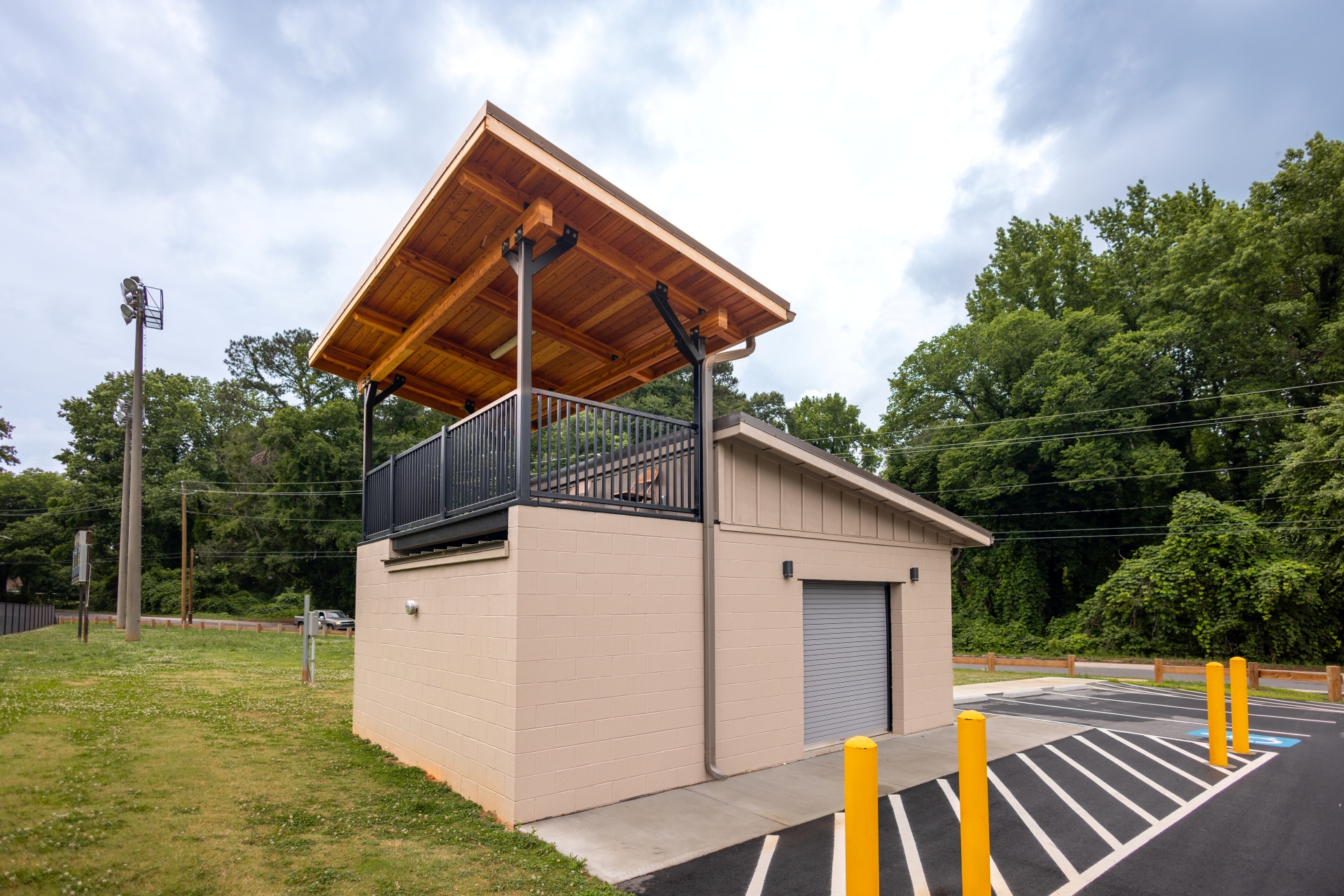 athletic field support building