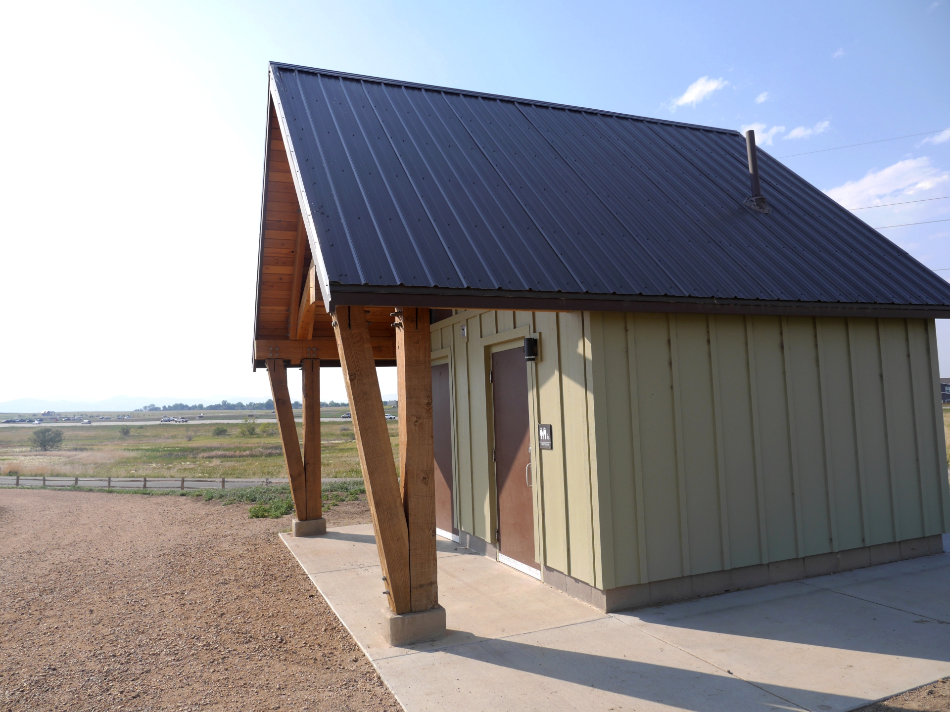 Sideview of restroom at Berthoud Reservoir